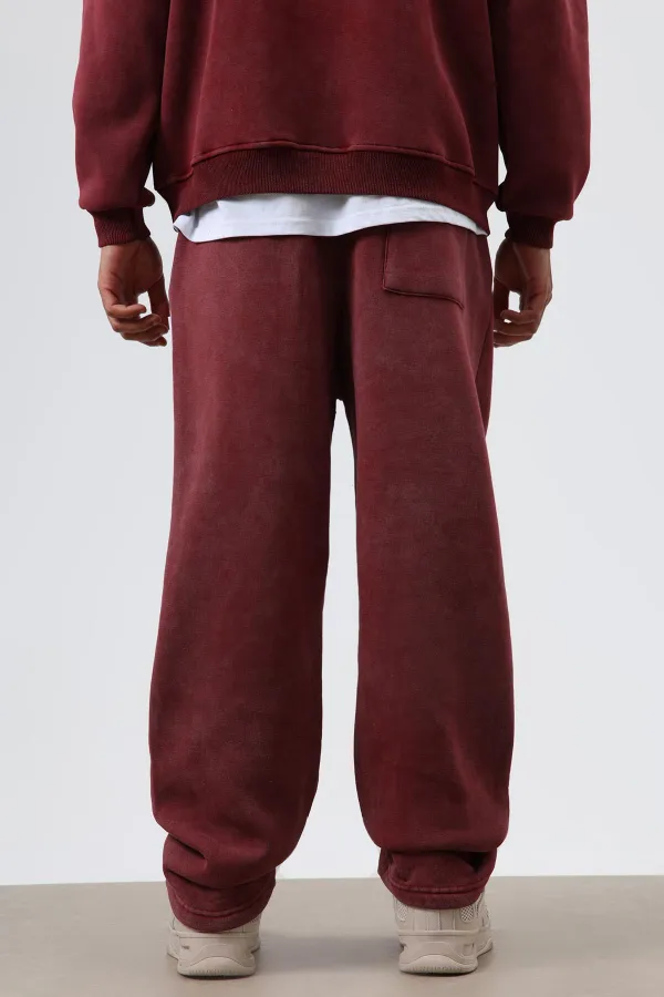 Washed Baggy Sweatpants Burgundy
