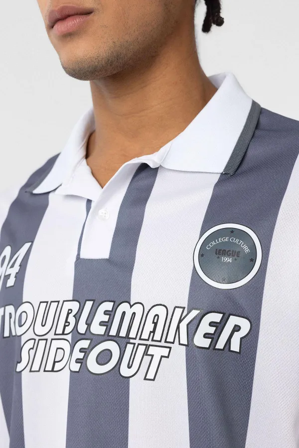 T-shirt oversize à col polo, gris foncé