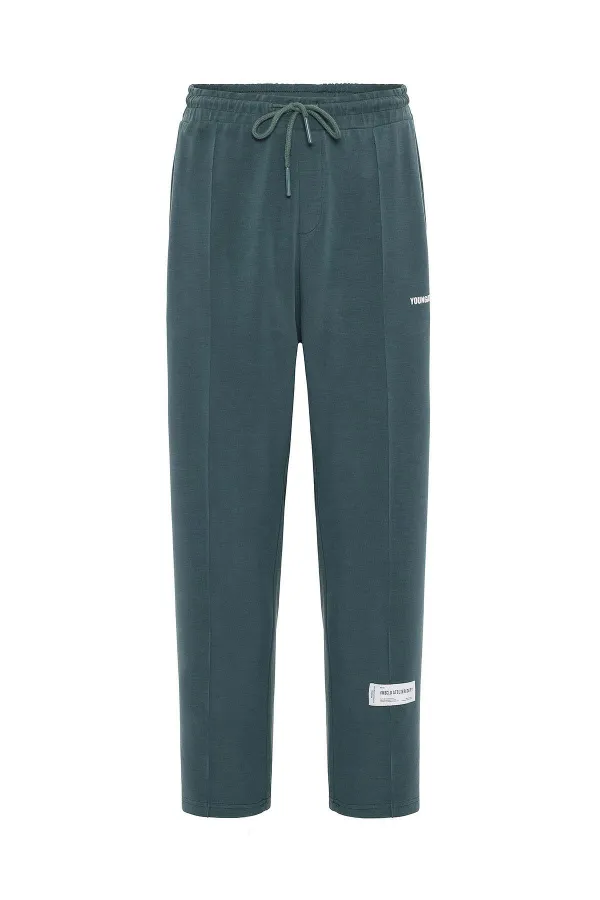 Etiket Detaylı Oversize Modal Kumaş Eşofman Takım Nefti