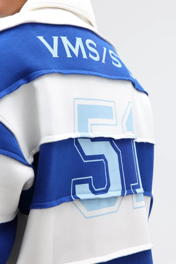 Sweat-shirt oversize à rayures imprimées, écru