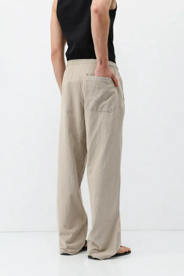 Pantalon ample en lin avec taille élastique (Pierre)