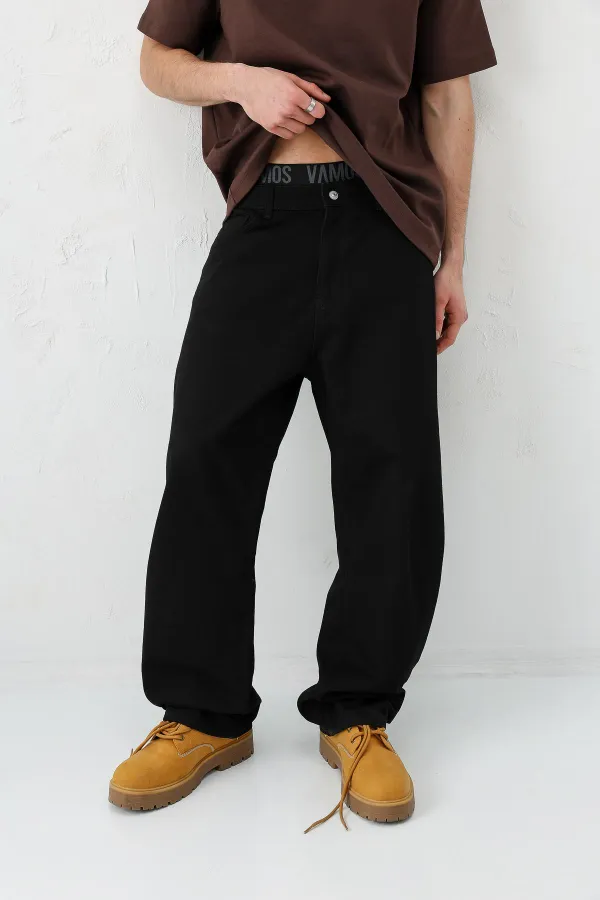 Baggy Fit Jean Siyah-Siyah