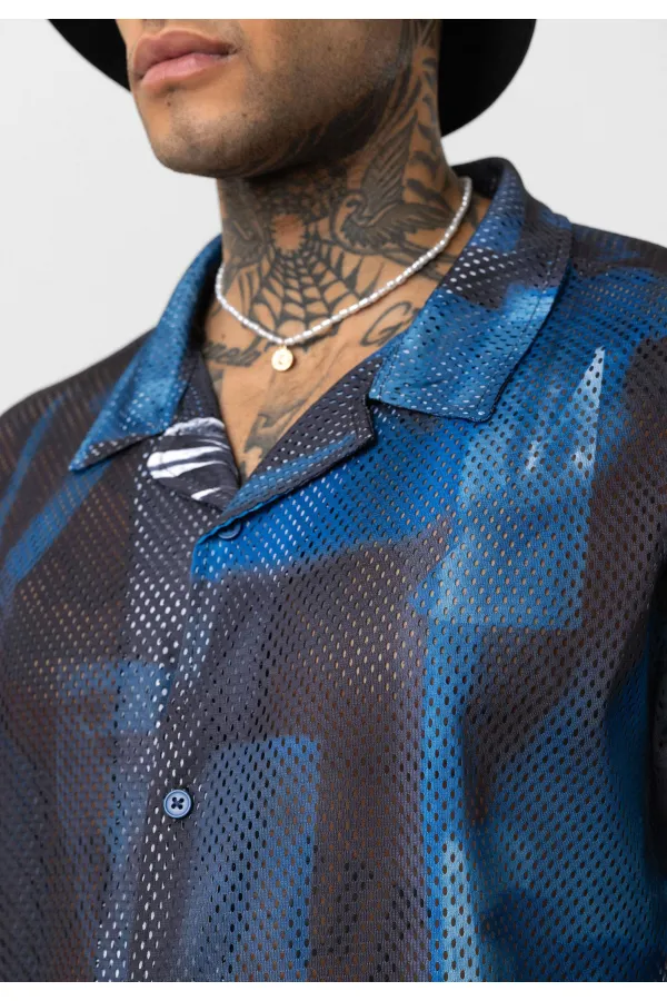 Patterned Corduroy Oversize Shirt Pattern-12