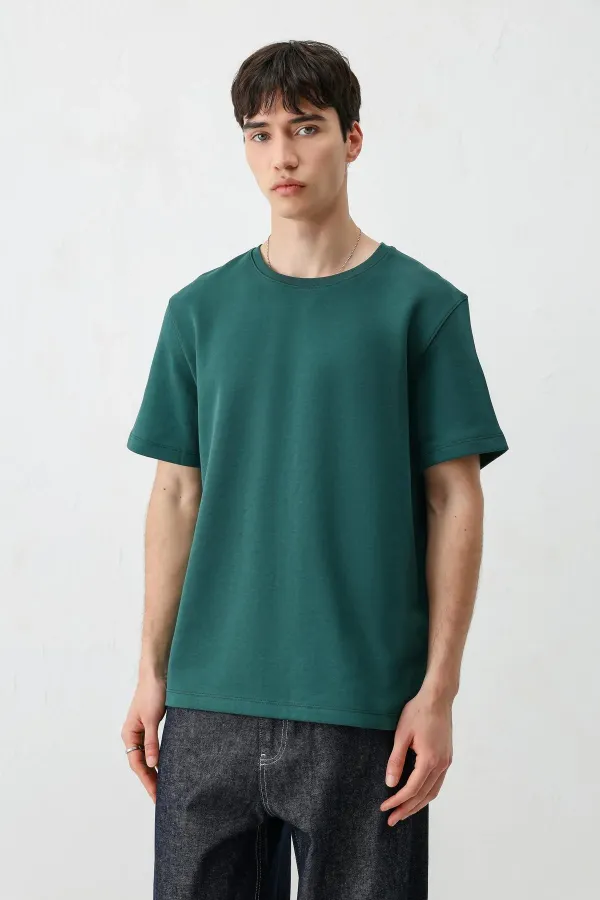 Kısa Kollu Boxy Fit Tişört Nefti