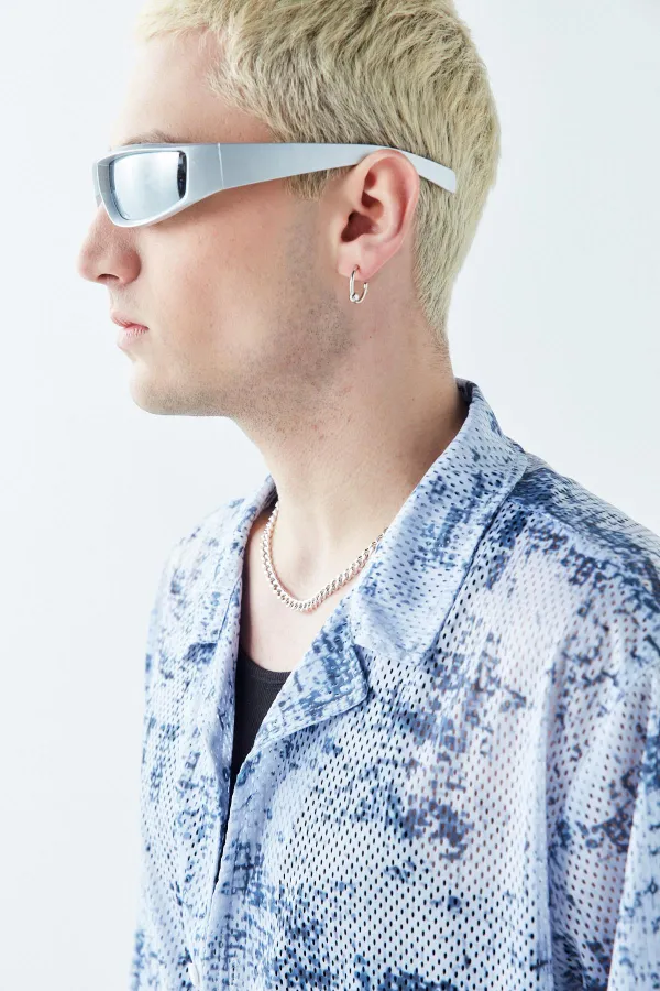 Patterned Corduroy Oversize Shirt Pattern-2