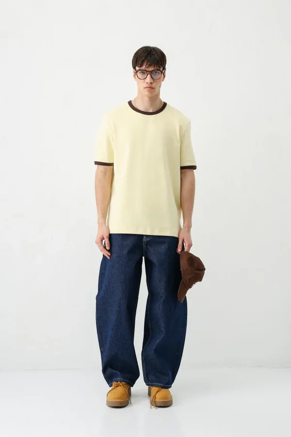Kısa Kollu Regular Fit Tişört Sarı