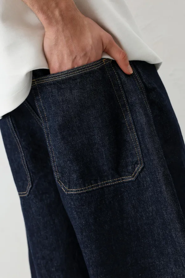 Barrel Fit Jeans Lacivert