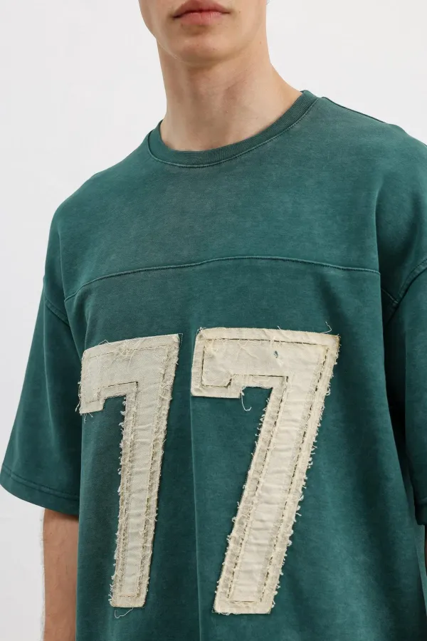 Numara Baskılı Oversize Tişört Nefti