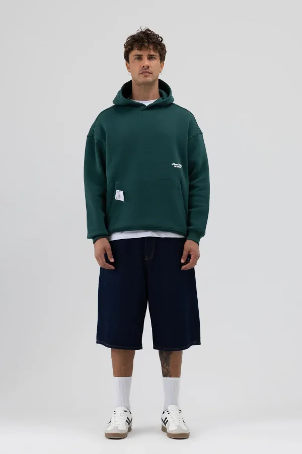 Sweat-shirt à capuche oversize imprimé, bleu marine