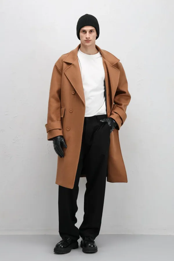 Manteau oversize beige