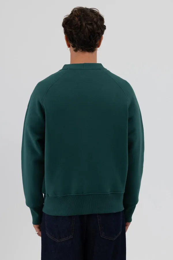 Oversize Düğmeli Sweatshirt Nefti