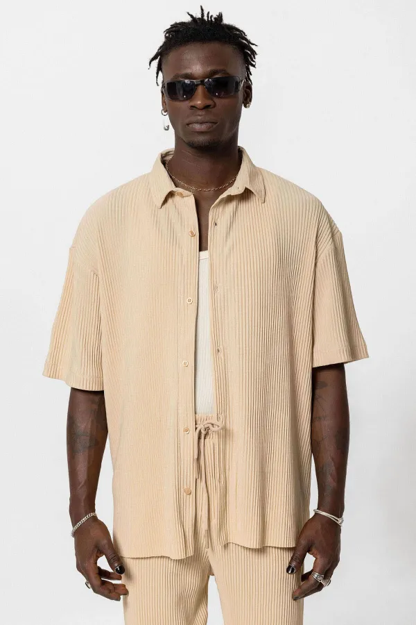 Basic Oversize Ottoman Takım Bej