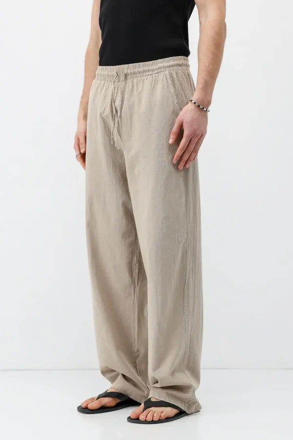 Pantalon ample en lin avec taille élastique (Pierre)