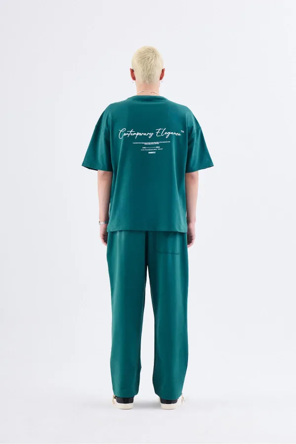 Printed Stopper Tracksuit Set Petrol