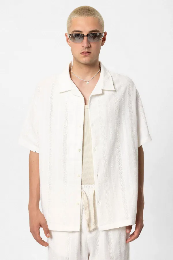 Basic Shirt and Bottom Set in White