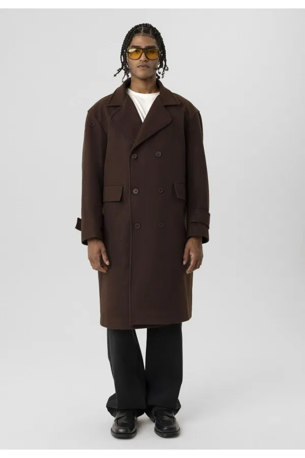 Manteau oversize café