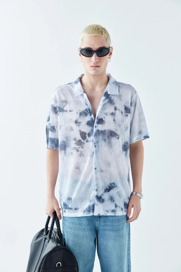 Patterned Corduroy Oversize Shirt Pattern-9