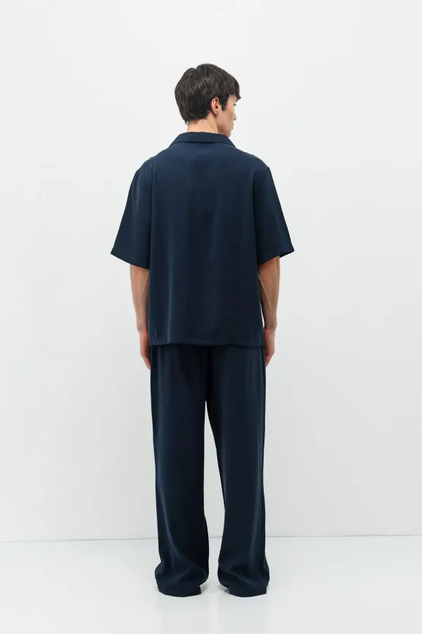 Relax Fit Modal Blend Suit Navy Blue