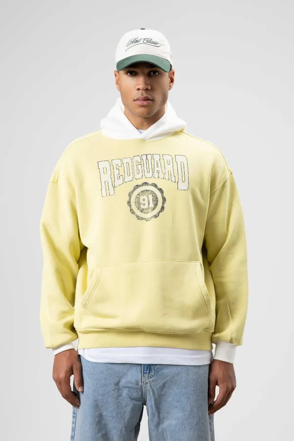 Sweat à capuche imprimé oversize jaune