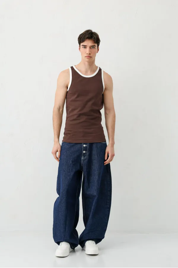 Oversize Tank Top, Brown