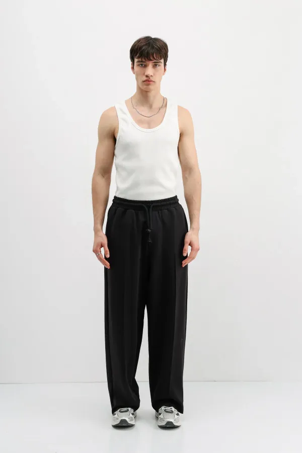 Baggy Fit Eşofman Alt Siyah