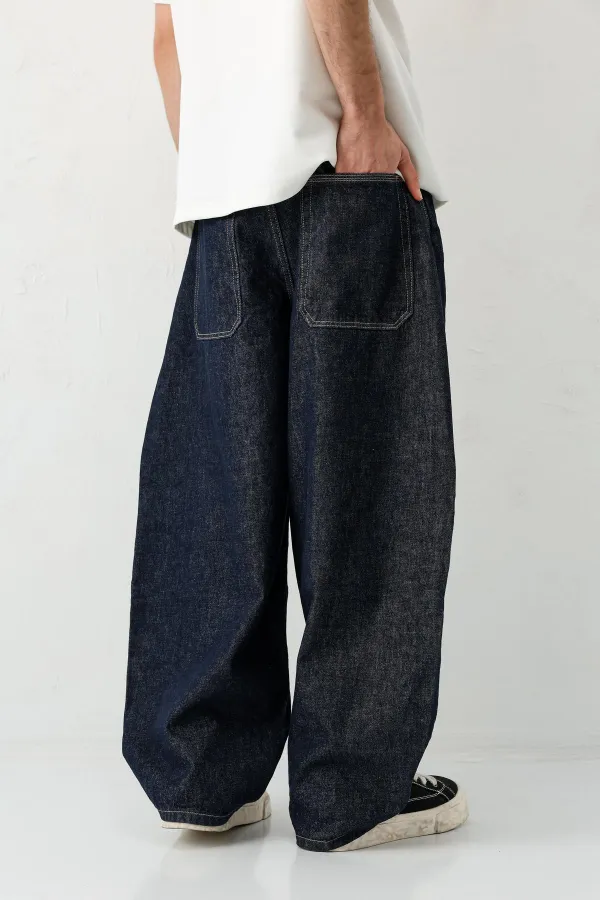 Barrel Fit Jeans Lacivert