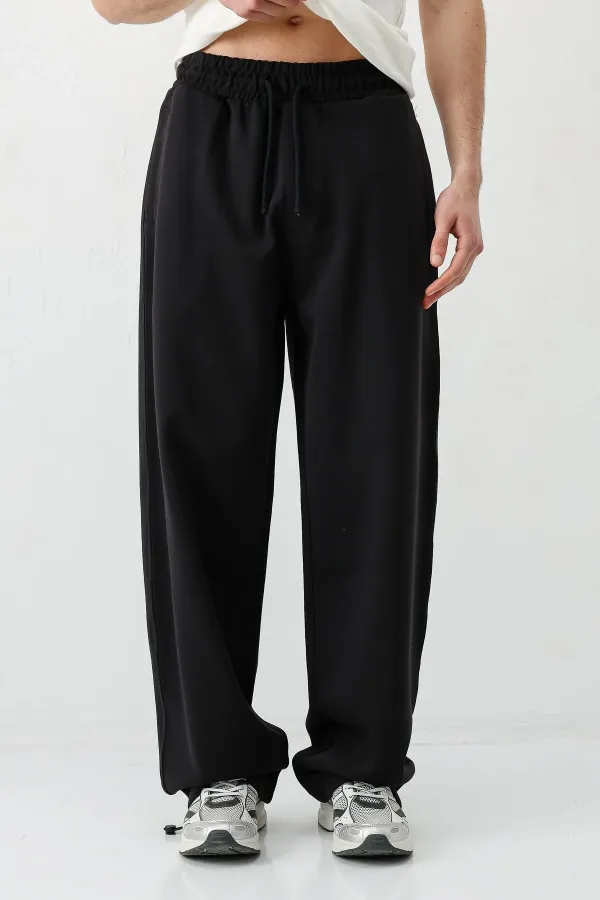 Balloon Fit Eşofman Alt Siyah