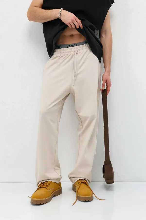 Basic Bel Lastikli  Eşofman Alt Taş