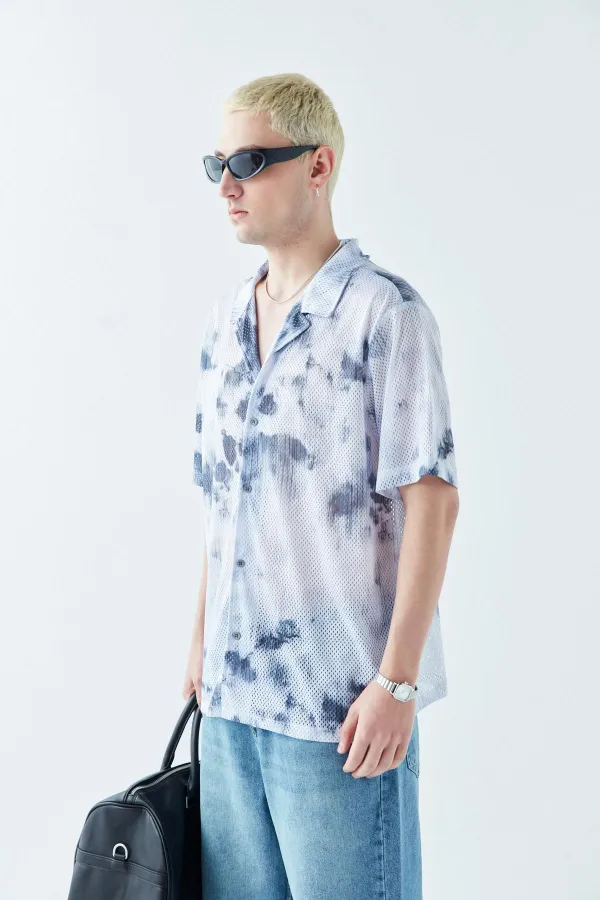 Patterned Corduroy Oversize Shirt Pattern-9