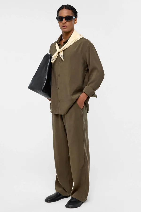 Baggy Fit Modal Kumaş Pantolon Haki