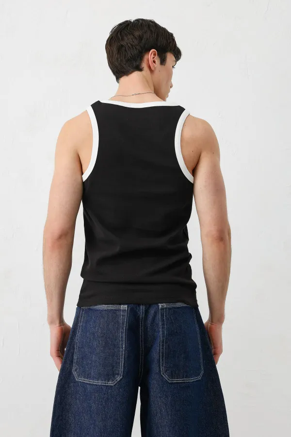 Oversize Askılı Tişört Siyah