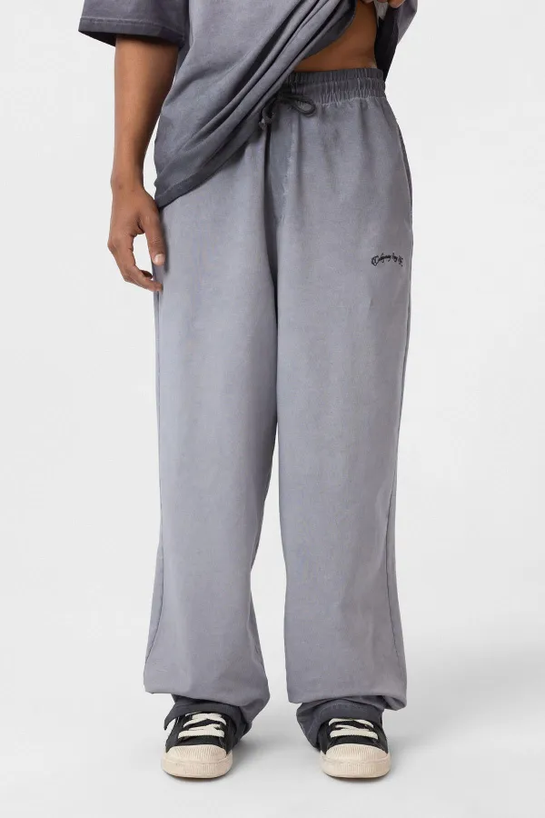 Yıkamalı Oversize Eşofman Takım Gri