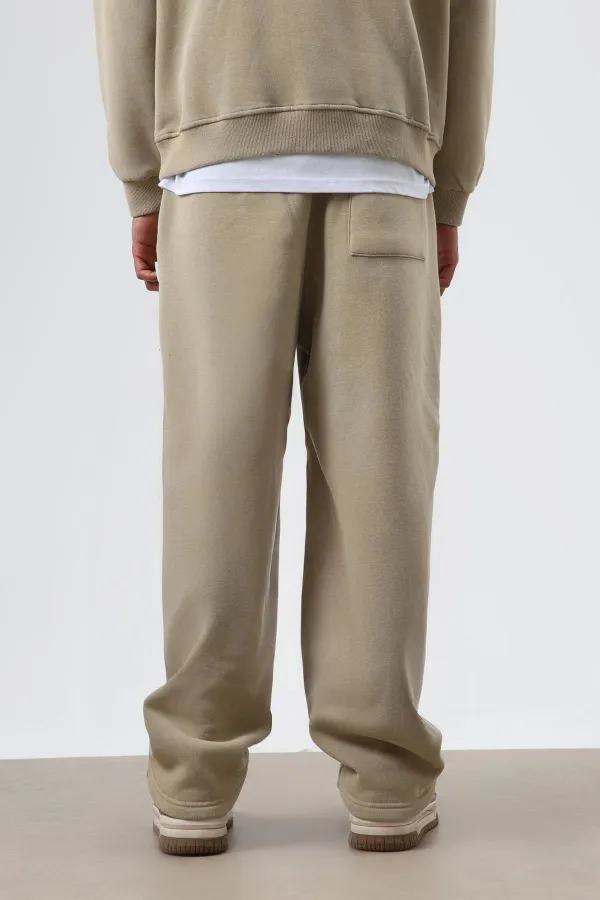 Yıkamalı Baggy Eşofman Alt Haki