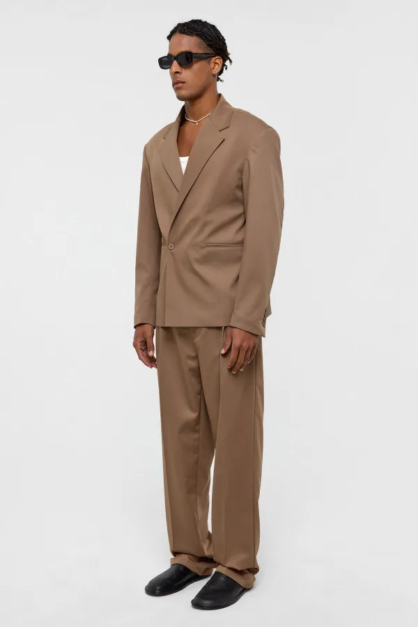 Tek Düğme Oversize Takım Elbise Vizon