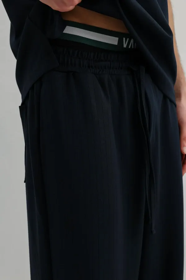 Corduroy Baggy Sweatpants Navy Blue