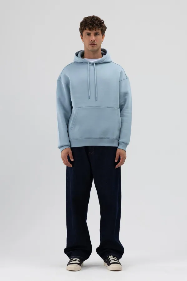 Sweat à capuche oversize basique bleu foncé