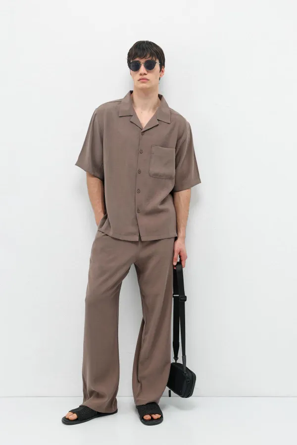 Ensemble Relax Fit en mélange modal couleur vison