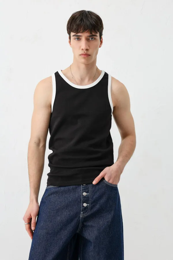 Oversize Askılı Tişört Siyah