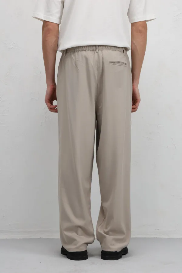 Baggy Fit Kumaş Pantolon Taş