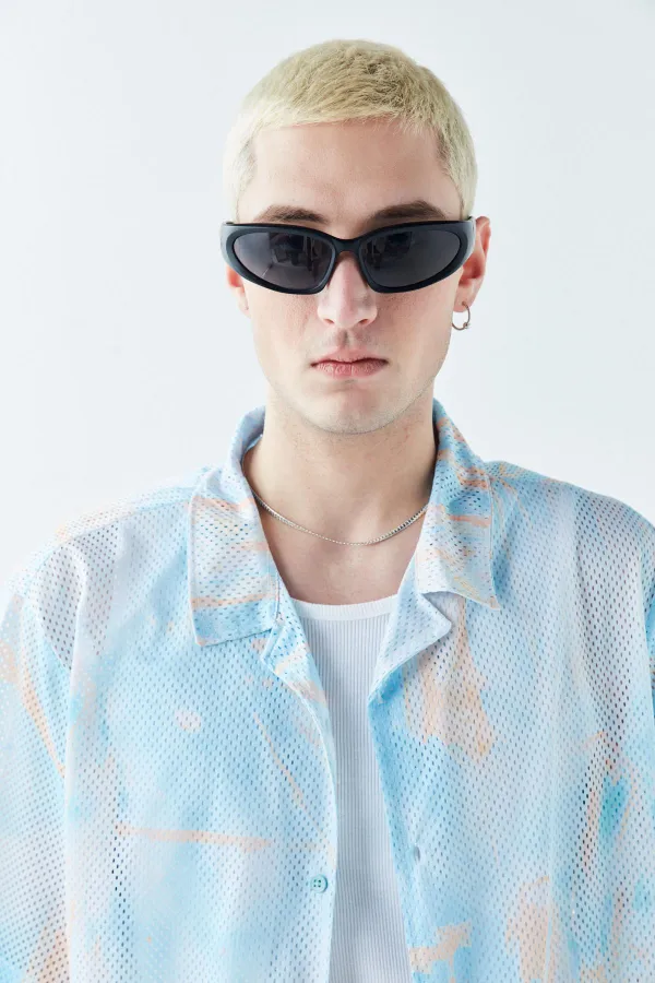 Patterned Corduroy Oversize Shirt Pattern-6