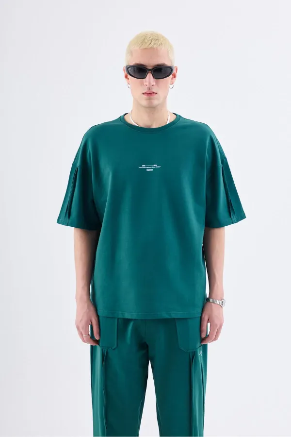 Printed Stopper Tracksuit Set Petrol