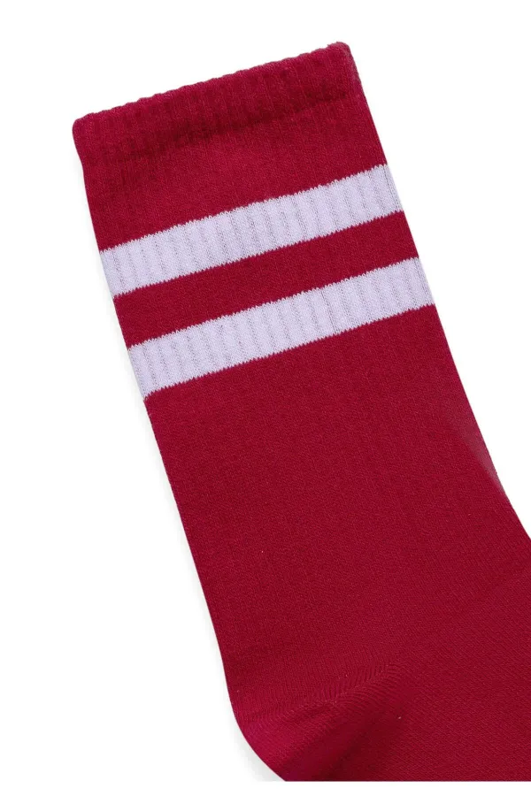 Striped Tennis Socks Red