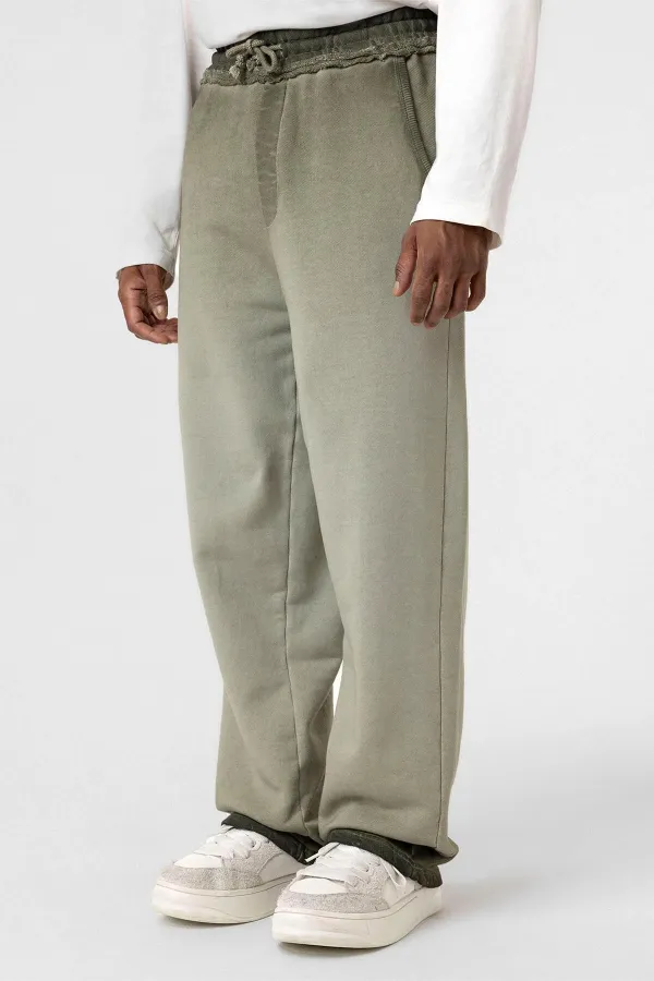 Washed Gradient Oversize Sweatpants Khaki