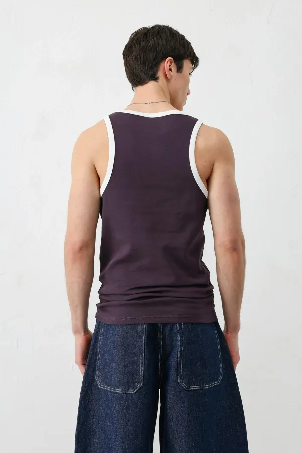 Oversize Askılı Tişört Mürdüm