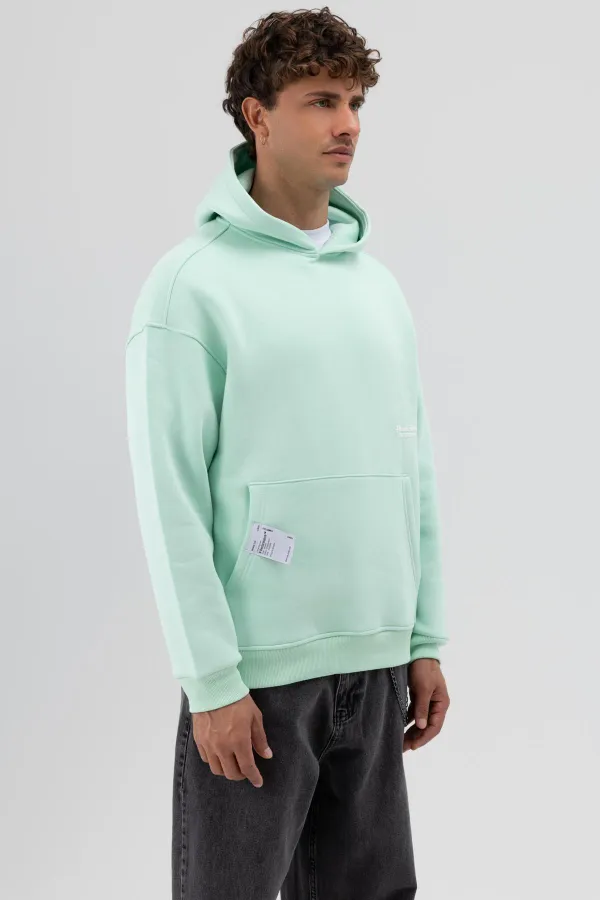 Sweat-shirt à capuche oversize imprimé menthe