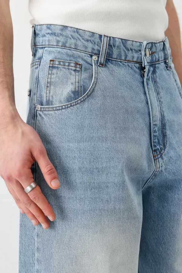 Super Baggy Fit Jean Buz Mavi