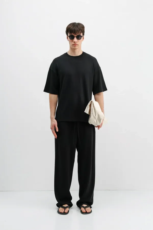 Modal Karışımlı Baggy Eşofman Alt Siyah