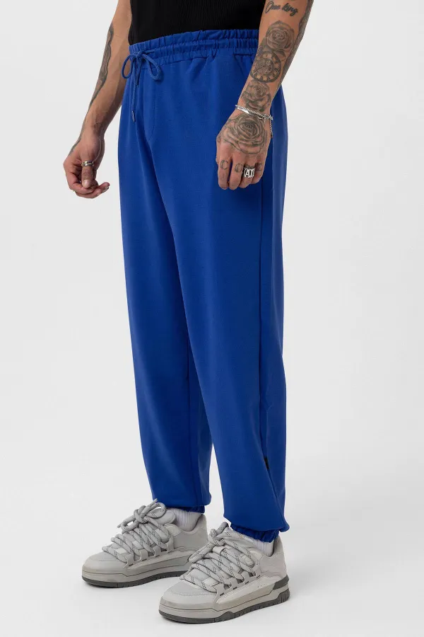 Paça Lastikli Basic Oversize Eşofman Takımı Saks