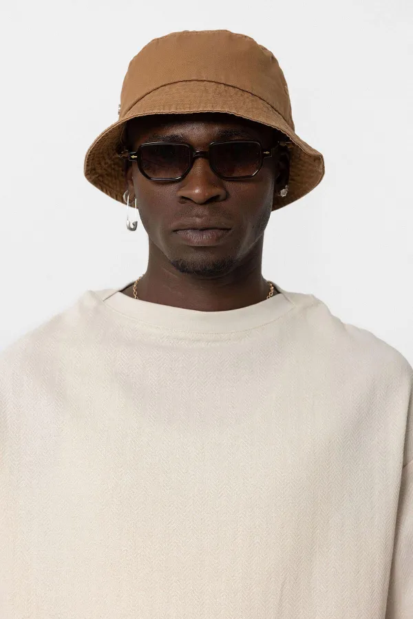 Basıc Oversize Keten Takım Bej