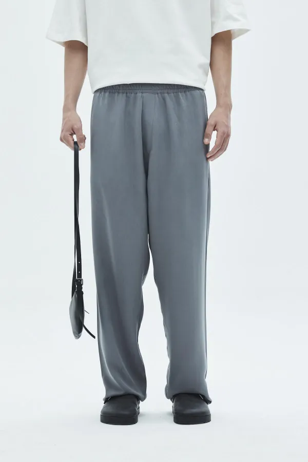 Rahat Kalıp Lyocell Kumaş Pantolon Gri